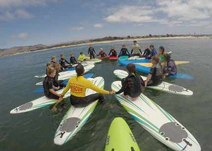 Lifeguards in the water